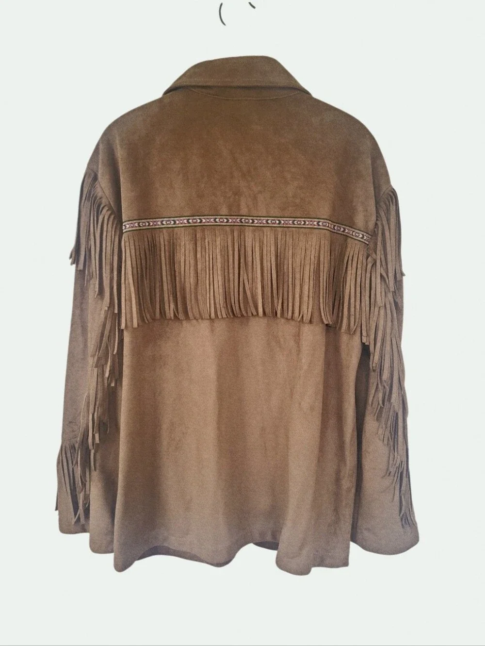 Vintage Milton Funwear Faux Suede Fringe Hippie Western Jacket Men's M